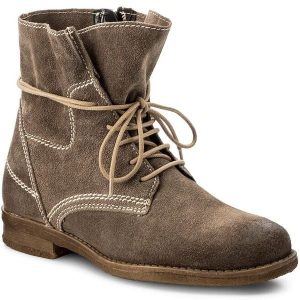 Botki Lasocki. Brązowe botki Lasocki, bez wzorów, bez obcasa, na płaskiej podeszwie, bez zapięcia. Za 139,99 zł.