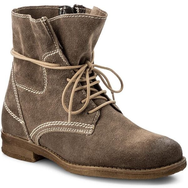 Botki Lasocki. Brązowe botki Lasocki, bez wzorów, bez obcasa, na płaskiej podeszwie, bez zapięcia. Za 139,99 zł.