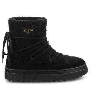 Śniegowce Gant. Czarne buty zimowe GANT, bez obcasa, bez zapięcia. Za 539,99 zł.
