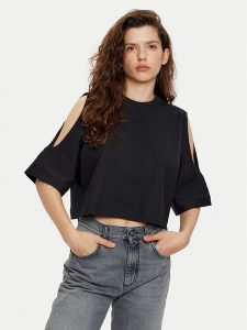 HUGO T-Shirt Dewaja 50530453 Czarny Oversize. Czarne t-shirty Hugo, s, bez wzorów, z bawełny, bez kołnierzyka, bez ramiączek. Za 229,99 zł.
