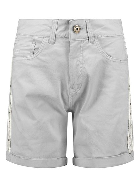 Geographical Norway Szorty "Perlate" w kolorze jasnoszarym rozmiar: 40. Szare szorty Geographical Norway, z aplikacjami, ze skóry, klasyczne, z podwyższonym stanem. Za 78,47 zł.