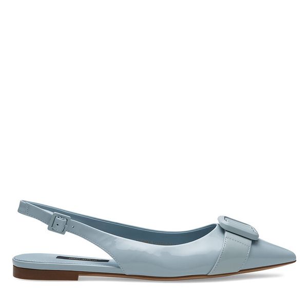 Baleriny GINO ROSSI. Niebieskie balerinki Gino Rossi, bez wzorów, bez obcasa, bez zapięcia. Za 239,99 zł.