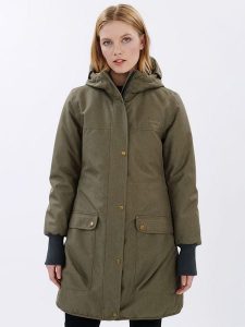 Finside Parka zimowa "Oikku" w kolorze khaki rozmiar: 44. Brązowe płaszcze Finside, na zimę, s, bez wzorów, bez kaptura. Za 461,21 zł.