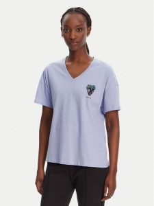 Liu Jo T-Shirt WA5366 JS904 Fioletowy Regular Fit. Fioletowe t-shirty Liu Jo, xs, bez wzorów, z bawełny, bez kołnierzyka, bez ramiączek. Za 209,99 zł.