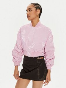 Pinko Kurtka bomber Bolbe 103054 A1MD Różowy Regular Fit. Czerwone kurtki Pinko, xs, bez wzorów, z bawełny, bez kaptura. Za 439,00 zł.