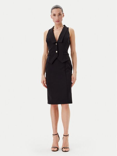 Rinascimento Sukienka koktajlowa CFC0019846002 Czarny Regular Fit. Czarne kombinezony Rinascimento, xs, bez wzorów, z syntetyku, wizytowe, bez kołnierzyka, bez ramiączek. Za 399,99 zł.