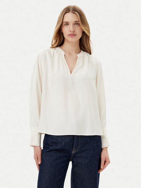 Tommy Hilfiger Bluzka WW0WW44049 Écru Regular Fit. Bluzki TOMMY HILFIGER, bez wzorów, z wiskozy, bez kołnierzyka, bez ramiączek. Za 219,99 zł.