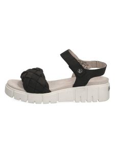 Caprice Skórzane sandały "Sally" w kolorze czarnym rozmiar: 38. Czarne sandały Caprice, bez wzorów, z otwartym noskiem, bez obcasa, bez zapięcia. Za 134,95 zł.