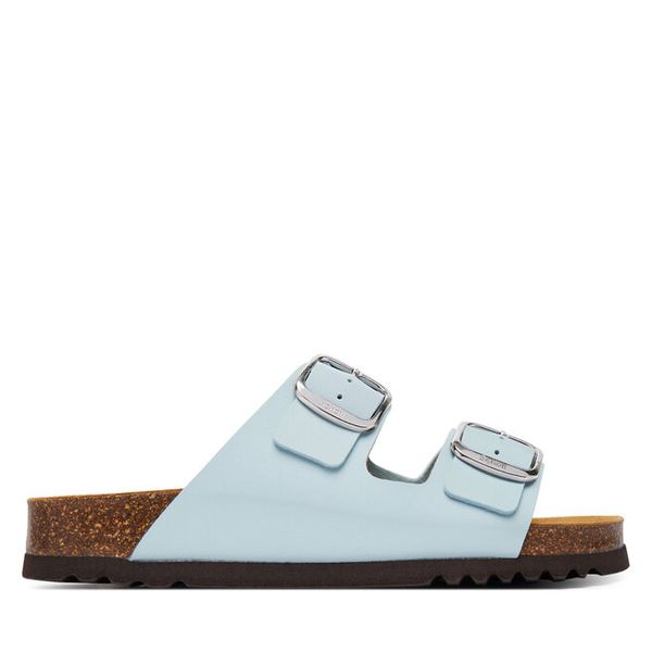 Klapki Scholl. Niebieskie klapki Scholl, bez wzorów, bez obcasa. Za 294,99 zł.