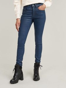G-Star Dżinsy "Lhana" - Skinny fit - w kolorze niebieskim rozmiar: W28/L30. Niebieskie jeansy G-Star, z aplikacjami, ze skóry. Za 193,24 zł.