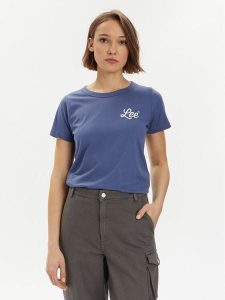 Lee T-Shirt 112350225 Granatowy Slim Fit. Niebieskie t-shirty Lee, m, bez wzorów, z bawełny, bez kołnierzyka, bez ramiączek. Za 99,99 zł.