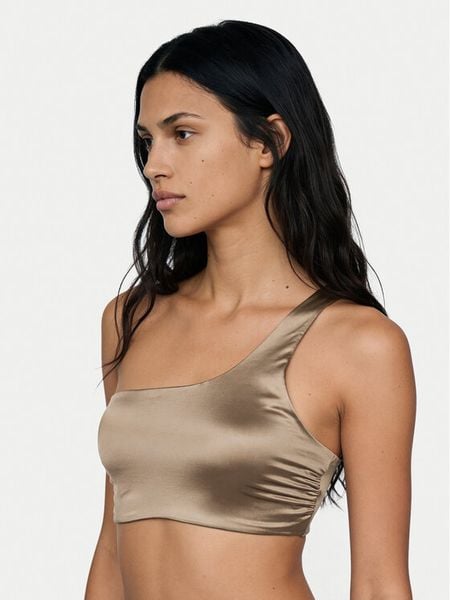 Calvin Klein Swimwear Góra od bikini LV00Q61114 Brązowy. Brązowe bikini Calvin Klein Swimwear, bez wzorów, z syntetyku. Za 269,99 zł.