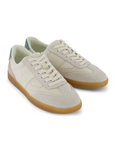 TOMS Skórzane sneakersy w kolorze jasnoróżowo-zielono-kremowym rozmiar: 38,5. Brązowe trampki Toms, bez wzorów, bez zapięcia. Za 193,70 zł.