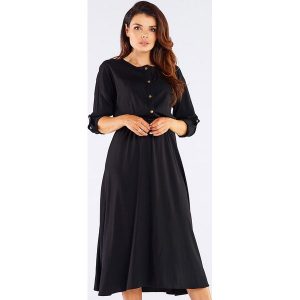 Awama Sukienka w kolorze czarnym rozmiar: S. Czarne sukienki Awama, s, bez wzorów, bez kołnierzyka, bez ramiączek, midi. Za 205,93 zł.