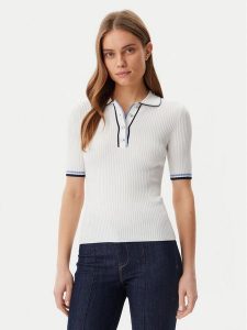 Guess Bluzka W5GR37 Z3L10 Biały Regular Fit. Białe bluzki Guess, l, z aplikacjami, z wiskozy, bez kołnierzyka, bez ramiączek. Za 219,99 zł.