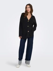 ONLY Kardigan w kolorze czarnym rozmiar: M. Czarne swetry oversize ONLY, m, bez wzorów, bez ramiączek. Za 131,74 zł.