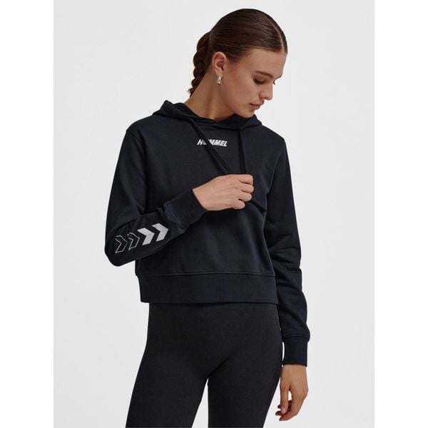 Bluza damska z kapturem Hummel Elemental. Czarne bluzy Hummel, bez wzorów, z kapturem. W wyprzedaży za 143,00 zł.