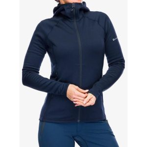 Bluza z kapturem damska Montane Fury Hoodie. Niebieskie bluzy Montane, na zimę, m, bez wzorów, z kapturem. Za 389,99 zł.