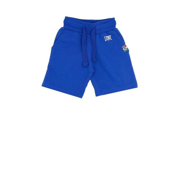 Bluza z bawełna z kieszenie na czas wolny. Niebieskie szorty LEONE 1947 APPAREL, bez wzorów, z bawełny, sportowe. W wyprzedaży za 56,94 zł.