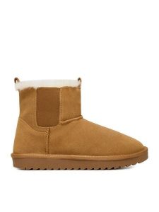 DeeZee Śniegowce DZ-77 CAMEL Brązowy. Brązowe buty zimowe DeeZee, z materiału, bez obcasa, bez zapięcia. Za 229,99 zł.