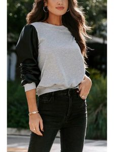 Milan Kiss Bluza w kolorze szaro-czarnym rozmiar: M. Czarne bluzy Milan Kiss, m, bez wzorów, bez kaptura. Za 114,17 zł.