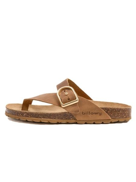 Billowy Skórzane japonki w kolorze brązowym rozmiar: 39. Brązowe klapki Billowy, bez wzorów, z otwartym noskiem, bez obcasa. Za 170,07 zł.