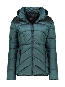 Geographical Norway Kurtka zimowa "Blanche" w kolorze ciemnozielonym rozmiar: XL. Zielone kurtki Geographical Norway, na zimę, xl, bez wzorów, z puchu, bez kaptura. Za 286,16 zł.