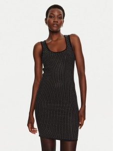 MICHAEL Michael Kors Sukienka codzienna MF482MW5ZV Czarny Slim Fit. Czarne sukienki MICHAEL Michael Kors, na co dzień, m, bez wzorów, z wiskozy, bez kołnierzyka, bez ramiączek, proste. Za 669,99 zł.