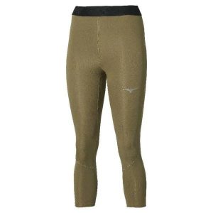 Damskie legginsy 3/4 Mizuno Core Impulse. Zielone legginsy Mizuno, bez wzorów, z materiału. Za 217,50 zł.