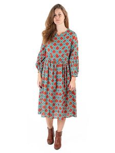 Isla Bonita by SIGRIS Sukienka w kolorze turkusowo-czerwonym rozmiar: XL. Czerwone sukienki Isla Bonita by SIGRIS, xl, bez wzorów, z bawełny, bez kołnierzyka, bez ramiączek, midi. Za 193,24 zł.