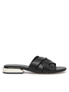 Nine West Klapki JF2220-1 Czarny. Czarne klapki Nine West, bez wzorów, z syntetyku, bez obcasa. Za 179,99 zł.