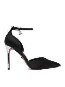 Nine West Szpilki CEO-CWBFS255 Czarny. Czarne szpilki Nine West, bez wzorów, z materiału, bez obcasa. Za 249,99 zł.