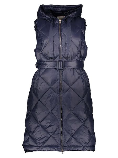 Rich & Royal Kamizelka pikowana w kolorze granatowym rozmiar: 38. Niebieskie kamizelki Rich & Royal, bez wzorów, z tkaniny, bez kołnierzyka, bez ramiączek, bez kaptura. Za 261,67 zł.