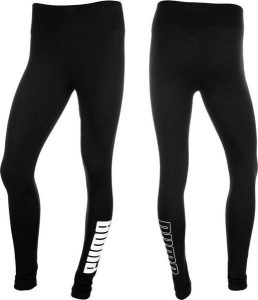 Legginsy damskie Puma Power Logo. Czarne legginsy Puma, bez wzorów, z bawełny, z podwyższonym stanem, długie. Za 106,99 zł.