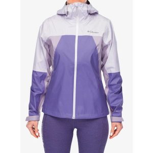 Kurtka przeciwdeszczowa damska Columbia Inner Limits IV Jacket. Fioletowe kurtki Columbia, bez wzorów, bez kaptura. Za 500,49 zł.