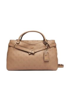 Guess Torebka Ella Logo HWPD97 46060 Beżowy ciemny. Brązowe torebki klasyczne Guess, z aplikacjami, ze skóry, bez dodatków. Za 634,99 zł.