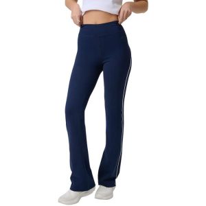 Legginsy damskie 4F CAS. Niebieskie legginsy 4f, bez wzorów, z dzianiny, z podwyższonym stanem. Za 99,99 zł.