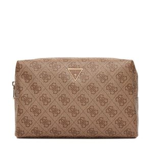 Kosmetyczka Guess. Brązowe kosmetyczki Guess, z aplikacjami. Za 199,99 zł.