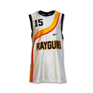 Koszulka Nike Roswell Rayguns Vince Carter Premium Jersey. Białe bluzki Nike, bez wzorów, z jersey, sportowe, bez kołnierzyka, bez ramiączek. Za 116,00 zł.