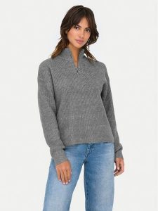 ONLY Sweter Tokyo 15317865 Szary Standard Fit. Szare swetry klasyczne ONLY, s, z syntetyku, bez kołnierzyka. Za 149,99 zł.