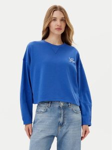 Gap Bluza 767368-02b Niebieski Oversize. Niebieskie bluzy GAP, xs, bez wzorów, z bawełny, bez kaptura. Za 129,99 zł.