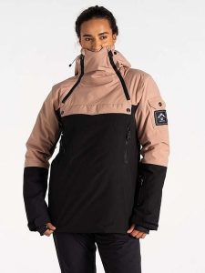 Dare 2b Kurtka narciarska "Slide Out" w kolorze beżowo-czarnym rozmiar: 34. Brązowe kurtki sportowe Dare 2b, bez wzorów, bez kaptura, narciarskie. Za 339,99 zł.