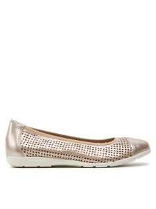 Caprice Baleriny 9-22151-42 Złoty. Żółte balerinki Caprice, bez wzorów, ze skóry, bez obcasa, bez zapięcia. Za 202,99 zł.