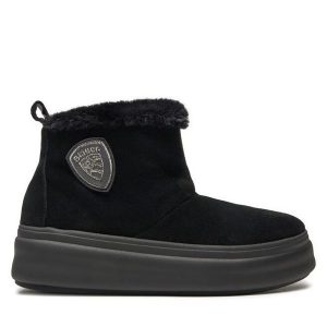 Śniegowce Blauer. Czarne buty zimowe Blauer, bez obcasa, bez zapięcia. Za 329,99 zł.