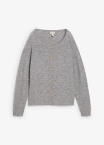 Sweter rozpinany z ciepłej mieszanki alpaki. Czerwone kardigany bonprix, z wełny, bez kołnierzyka. Za 299,99 zł.