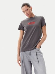 PINKO T-Shirt Trapani 105050 A2D6 Szary Regular Fit. Szare t-shirty Pinko, l, bez wzorów, z bawełny, bez kołnierzyka, bez ramiączek. Za 199,99 zł.