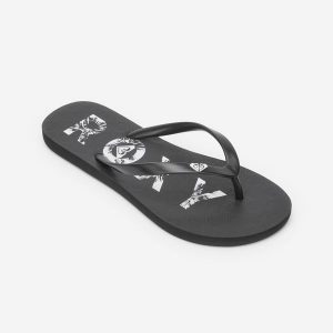 Japonki damskie Roxy To The Sea. Czarne klapki Roxy, bez wzorów, z kauczuku, bez obcasa. Za 89,99 zł.