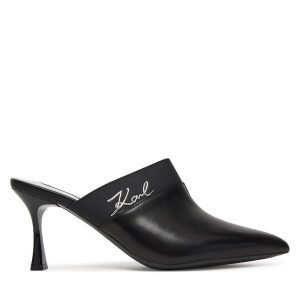 Klapki KARL LAGERFELD. Czarne klapki KARL LAGERFELD, bez wzorów, bez obcasa. Za 470,99 zł.