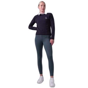 Sweter z dzianiny z logo dla kobiet PS of Sweden. Niebieskie swetry klasyczne PS OF SWEDEN, na zimę, z dzianiny, bez kołnierzyka. Za 570,50 zł.