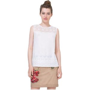 Desigual Bluzka Damska Blusa Sol 74B2Wh3 1000 (Rozmiar M). Bluzki marki Desigual. W wyprzedaży za 177,00 zł.
